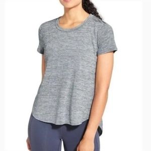 Athleta Woman's Utopia Side Split Mesh Short Sleeve Active Top Size L